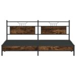 vidaXL Kovový posteľný rám bez matraca dymový dub 193x200 cm – Obrázok 6