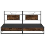 vidaXL Kovový posteľný rám bez matraca dymový dub 180x200 cm – Obrázok 6