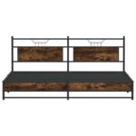 vidaXL Kovový posteľný rám bez matraca dymový dub 200x200 cm – Obrázok 6