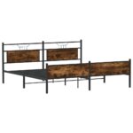 vidaXL Kovový posteľný rám bez matraca dymový dub 160x200 cm – Obrázok 3