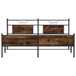 vidaXL Kovový posteľný rám bez matraca dymový dub 160x200 cm – Obrázok 6