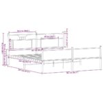 vidaXL Kovový posteľný rám bez matraca dymový dub 160x200 cm – Obrázok 11