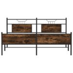 vidaXL Kovový posteľný rám bez matraca dymový dub 180x200 cm – Obrázok 6