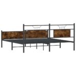 vidaXL Kovový posteľný rám bez matraca dymový dub 180x200 cm – Obrázok 8