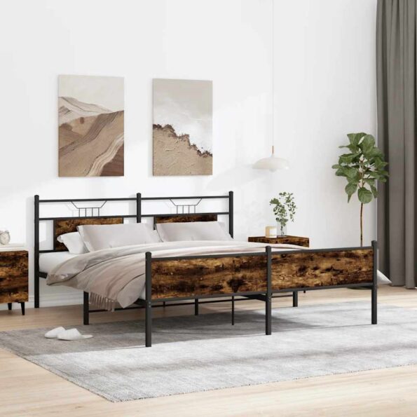 VXL8721158667687_m_en_hd_1.jpg vidaXL Kovový posteľný rám bez matraca dymový dub 180x200 cm – Obrázok 1