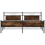 vidaXL Kovový posteľný rám bez matraca dymový dub 193x200 cm – Obrázok 6