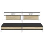 vidaXL Kovový posteľný rám bez matraca dub sonoma 200x200 cm – Obrázok 6