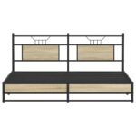vidaXL Kovový posteľný rám bez matraca dub sonoma 180x200 cm – Obrázok 6