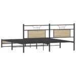 vidaXL Kovový posteľný rám bez matraca dub sonoma 183x213 cm – Obrázok 8