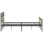 vidaXL Kovový posteľný rám bez matraca dub sonoma 200x200 cm – Obrázok 7