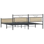 vidaXL Kovový posteľný rám bez matraca dub sonoma 200x200 cm – Obrázok 8