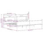 vidaXL Kovový posteľný rám bez matraca dub sonoma 200x200 cm – Obrázok 11