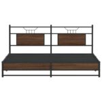 vidaXL Kovový posteľný rám bez matraca hnedý dub 183x200 cm – Obrázok 6