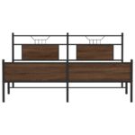 vidaXL Kovový posteľný rám bez matraca hnedý dub 180x200 cm – Obrázok 6