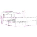 vidaXL Kovový posteľný rám bez matraca hnedý dub 180x200 cm – Obrázok 11