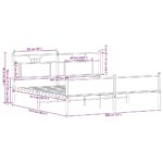 vidaXL Kovový posteľný rám bez matraca hnedý dub 183x200 cm – Obrázok 11