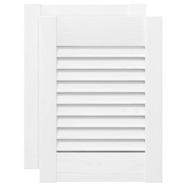 vidaXL dvierka skriniek Louvred Design 2 ks Biela 39,5x29,5 cm – Obrázok 2