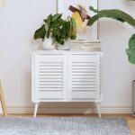 vidaXL dvierka skriniek Louvred Design 2 ks Biela 39,5x29,5 cm