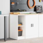 vidaXL Garážová skriňa biela 30x51x85 cm masívna borovica – Obrázok 3