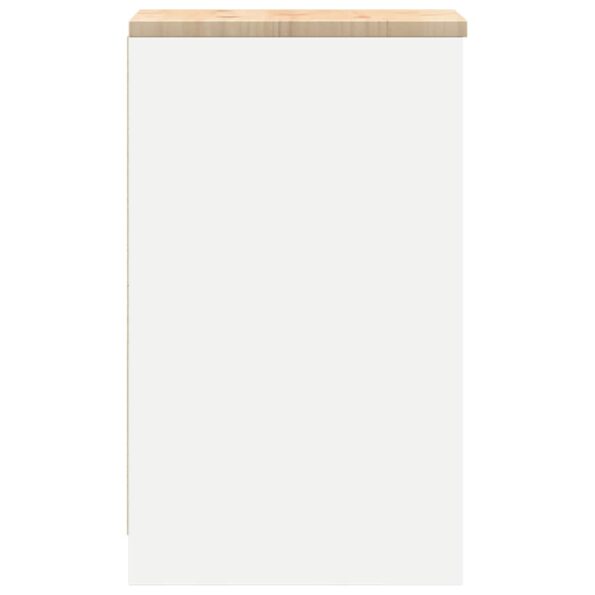 vidaXL Garážová skriňa biela 30x51x85 cm masívna borovica – Obrázok 6