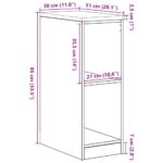 vidaXL Garážová skriňa dub sonoma 30x51x85 cm masívna borovica – Obrázok 11