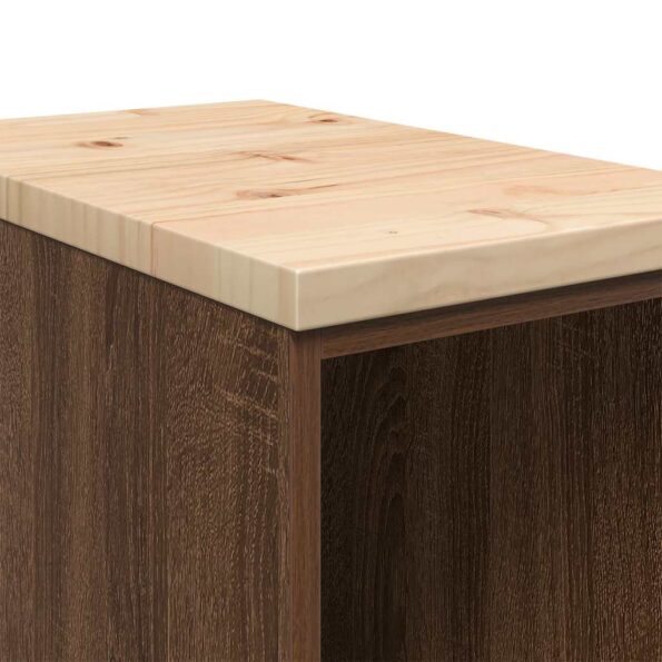 vidaXL Garážová skriňa hnedý dub 30x51x85 cm masívna borovica – Obrázok 8