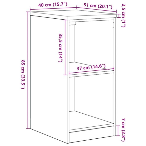 vidaXL Garážová skriňa biela 40x51x85 cm masívna borovica – Obrázok 11