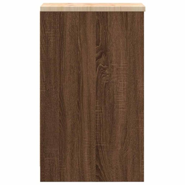 vidaXL Garážová skriňa hnedý dub 30x51x85 cm masívna borovica – Obrázok 7