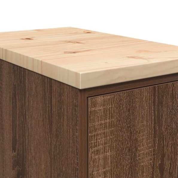 vidaXL Garážová skriňa hnedý dub 30x51x85 cm masívna borovica – Obrázok 11