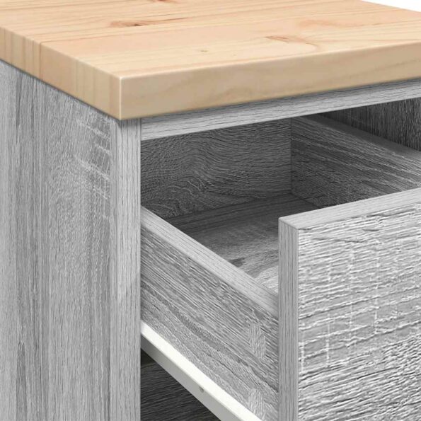 vidaXL Garážová skriňa sivá sonoma 30x51x85 cm masívna borovica – Obrázok 9