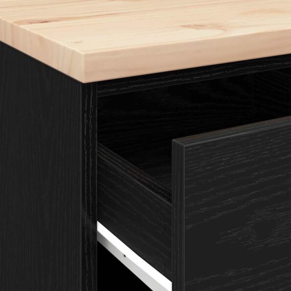 vidaXL Garážová skriňa čierny 40x51x85 cm masívna borovica – Obrázok 9