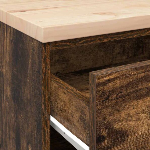 vidaXL Garážová skriňa dub dymový 60x51x85 cm masívna borovica – Obrázok 9