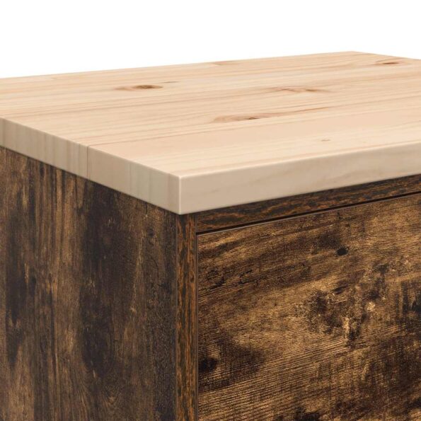 vidaXL Garážová skriňa dub dymový 60x51x85 cm masívna borovica – Obrázok 10