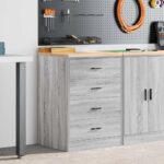 vidaXL Garážová skriňa sivá sonoma 60x51x85 cm masívna borovica – Obrázok 3