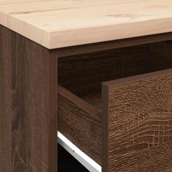 vidaXL Garážová skriňa hnedý dub 60x51x85 cm masívna borovica – Obrázok 9