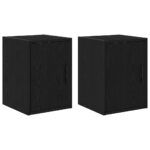 vidaXL Garážové nástenné skrink 2 ks Čierna kompozitné drevo – Obrázok 2