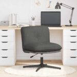 vidaXL Otočná kancelárska stolička tmavosivá látková – Obrázok 2