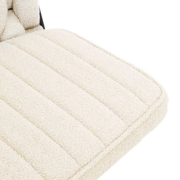 vidaXL Otočná kancelárska stolička krémová látková – Obrázok 8