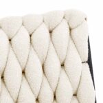 vidaXL Otočná kancelárska stolička krémová látková – Obrázok 9