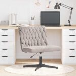 vidaXL Otočná kancelárska stolička bledosivá látková