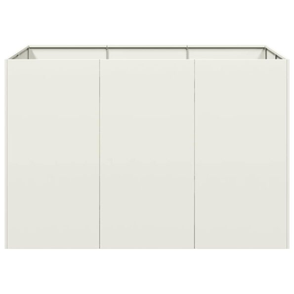 vidaXL Kvetináč biely 120x80x80 cm oceľ – Obrázok 4