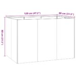 vidaXL Kvetináč biely 120x80x80 cm oceľ – Obrázok 9