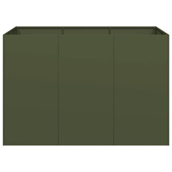 vidaXL Kvetináč olivovozelený 120x80x80 cm oceľ – Obrázok 4