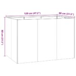 vidaXL Kvetináč olivovozelený 120x80x80 cm oceľ – Obrázok 9