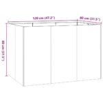 vidaXL Záhradný kvetináč 120x80x80 cm, nehrdzavejúca oceľ – Obrázok 9