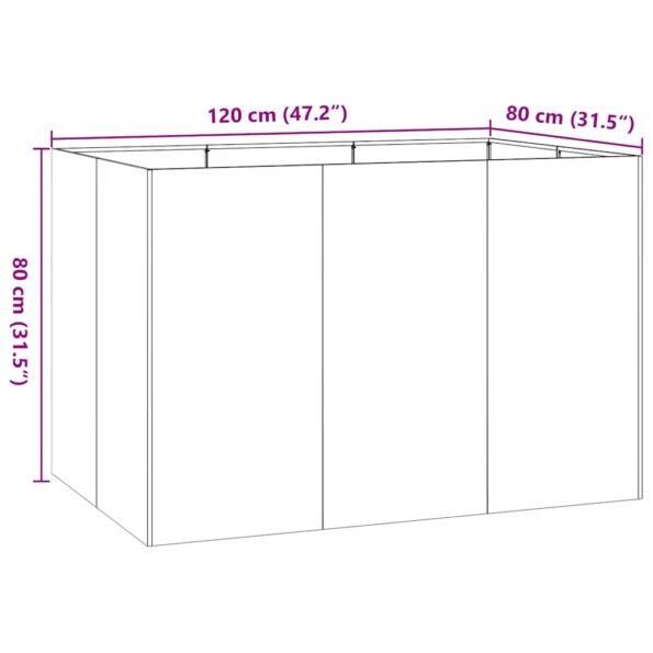 vidaXL Kvetináč, hrdzavý 120x80x80 cm, cortenová oceľ – Obrázok 10