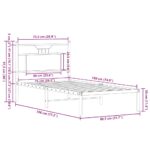 vidaXL Posteľný rám bez matraca dymový dub 75x190 cm kompozitné drevo – Obrázok 11