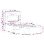 vidaXL Posteľný rám bez matraca dymový dub 80x200 cm kompozitné drevo – Obrázok 11