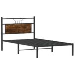 vidaXL Posteľný rám bez matraca dymový dub 100x190 cm kompozitné drevo – Obrázok 5
