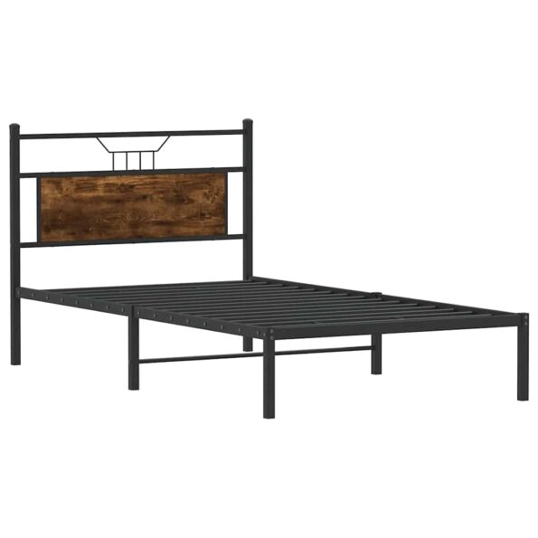 vidaXL Posteľný rám bez matraca dymový dub 100x190 cm kompozitné drevo – Obrázok 5